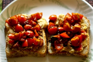 Bean Spread with Tomatoes Crostini